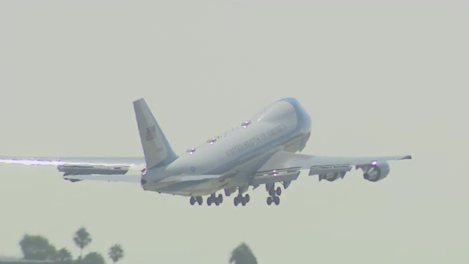 Biden departs after campaigning for Newsom in Long Beach
